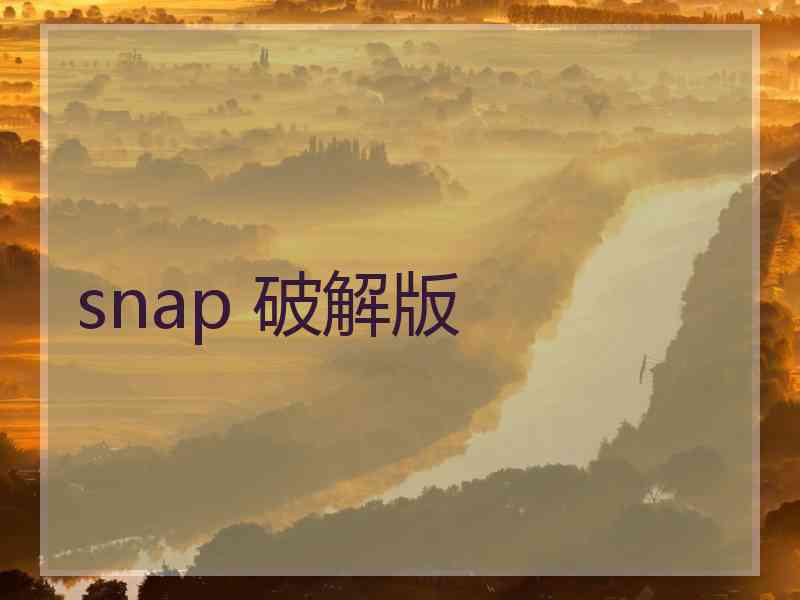 snap 破解版